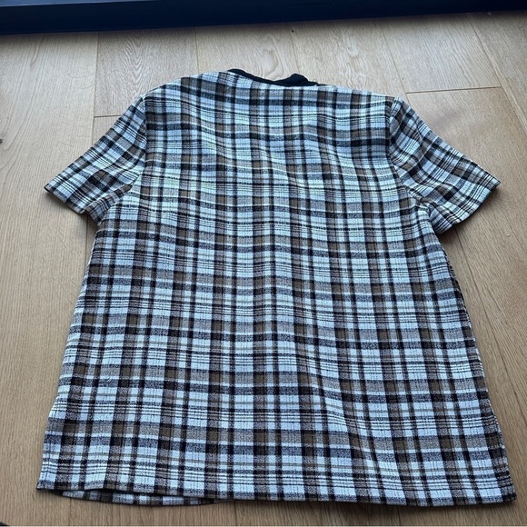Lindor vintage short sleeves button down blouse plaid - 14 - Picture 8 of 12